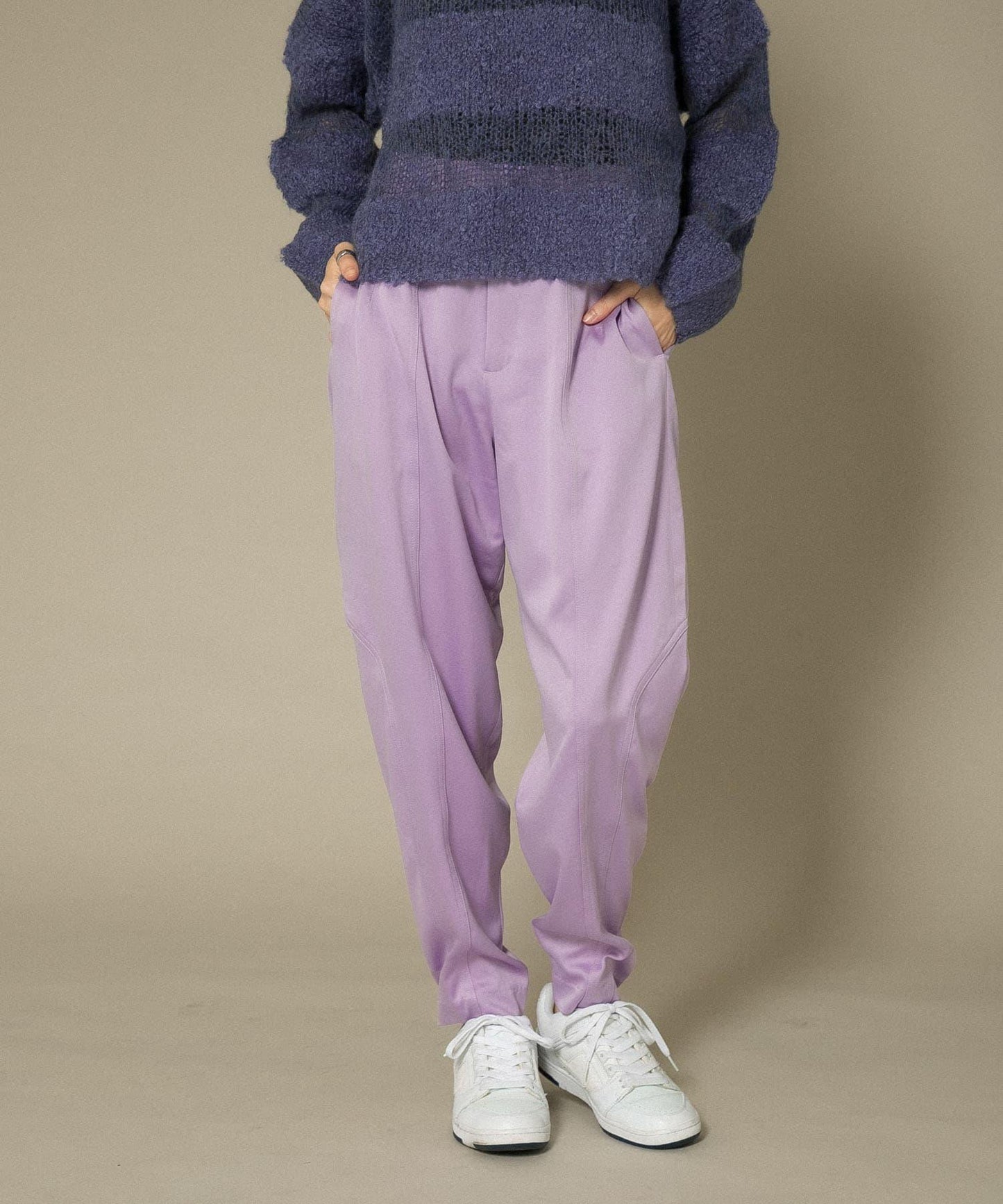 拼色拼接曲線長褲