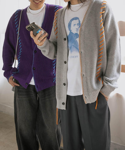 中性款毛毯縫線開衫