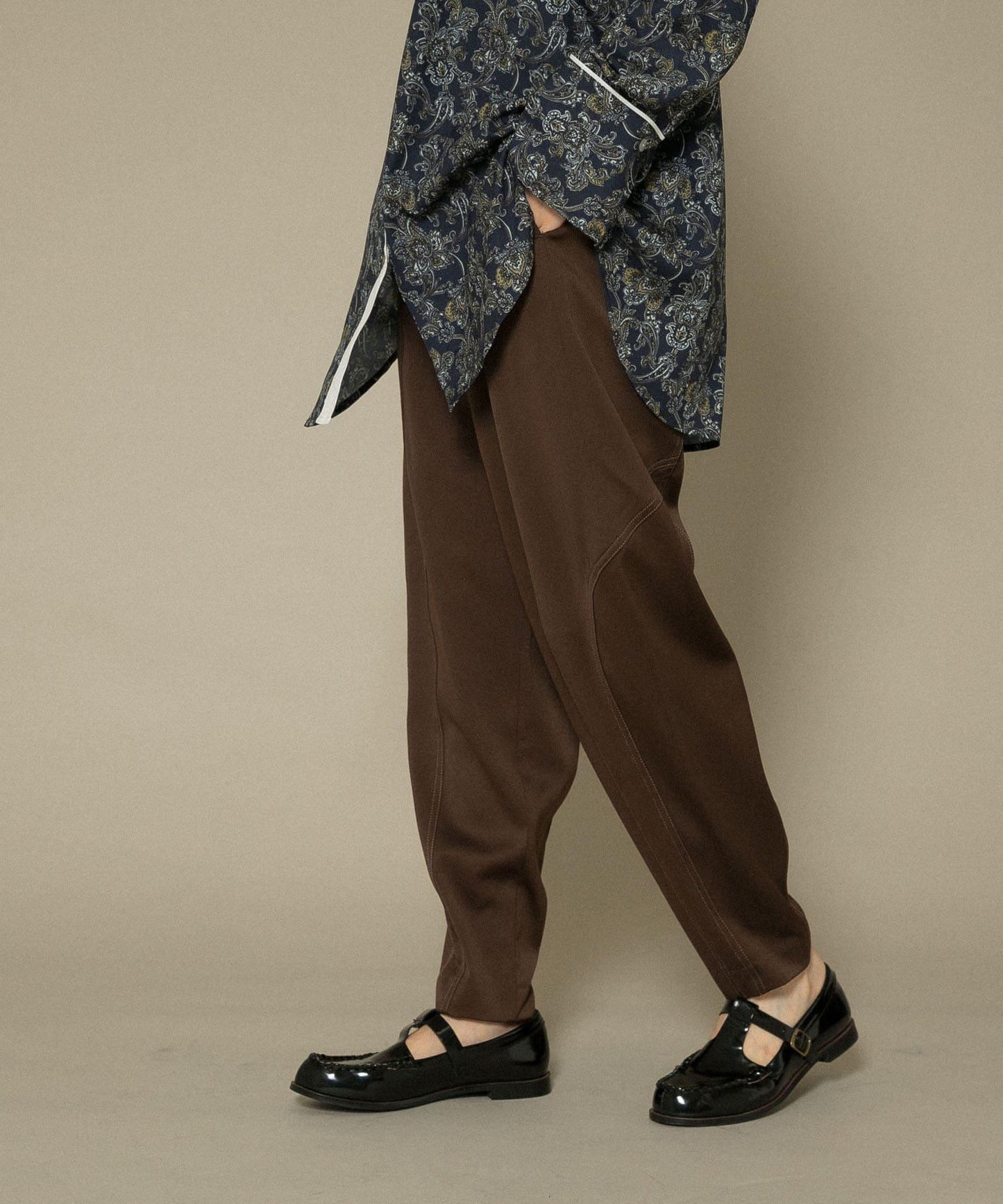 拼色拼接曲線長褲