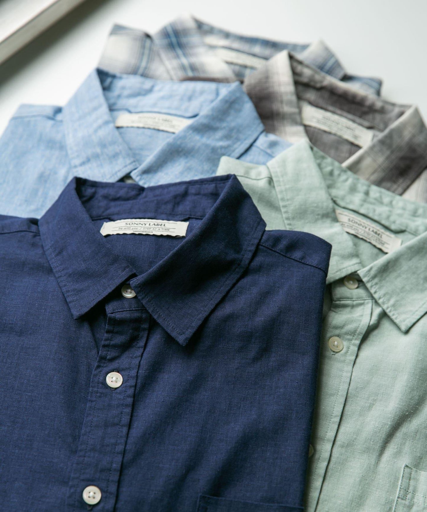 吸水速幹/接觸涼感亞麻混紡短袖襯衫