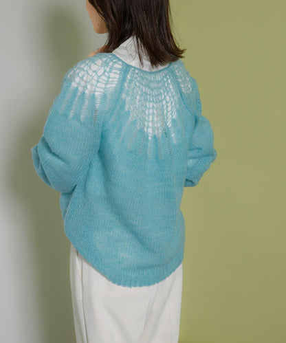 網紗拼接針織衫
