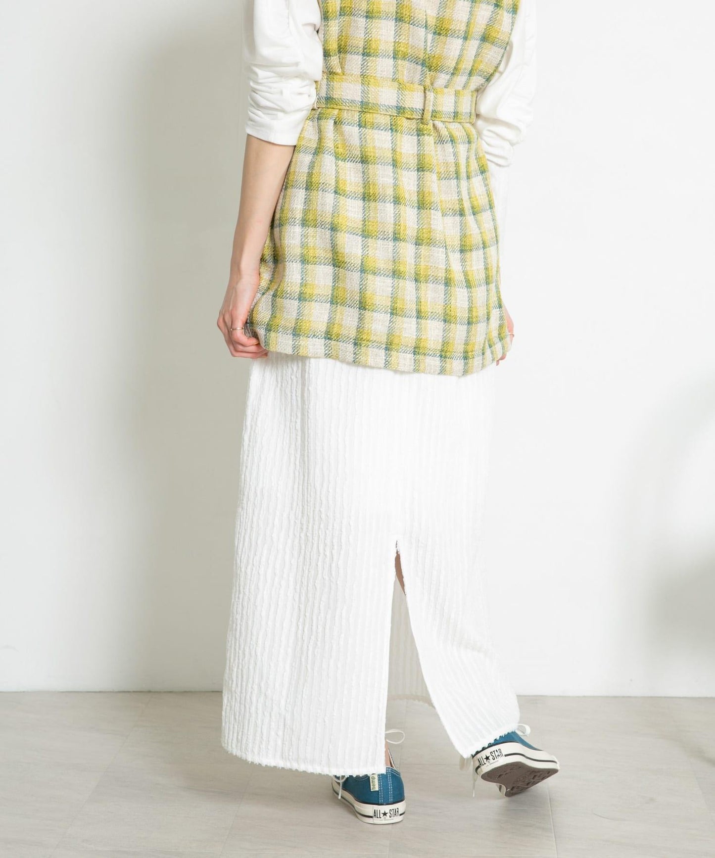 條紋提花喇叭裙