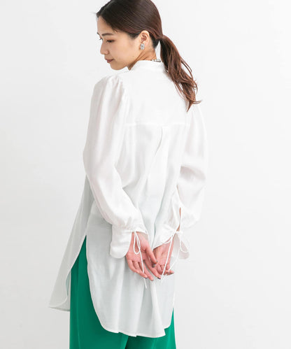 立領寬鬆袖襯衫