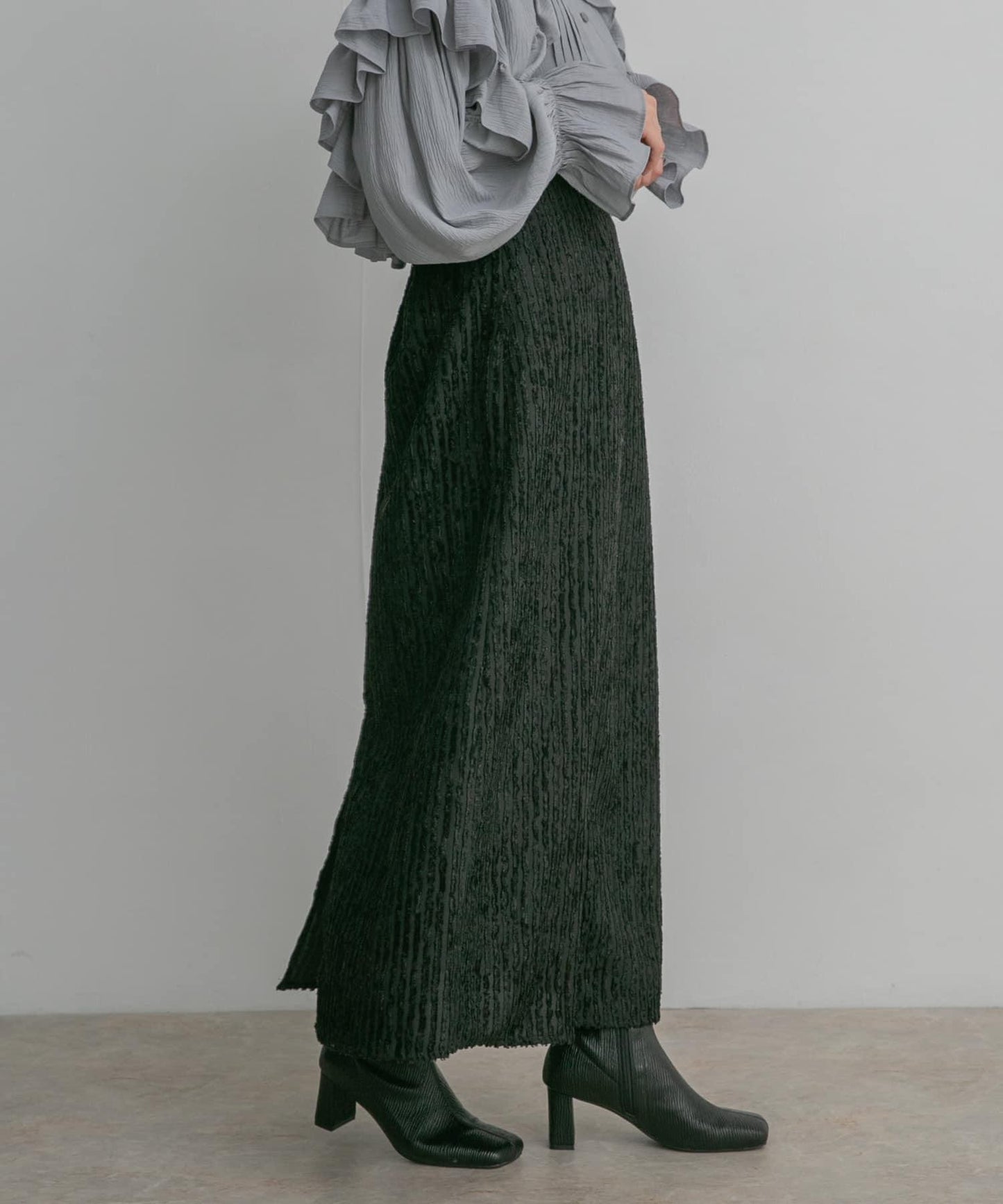 條紋提花喇叭裙