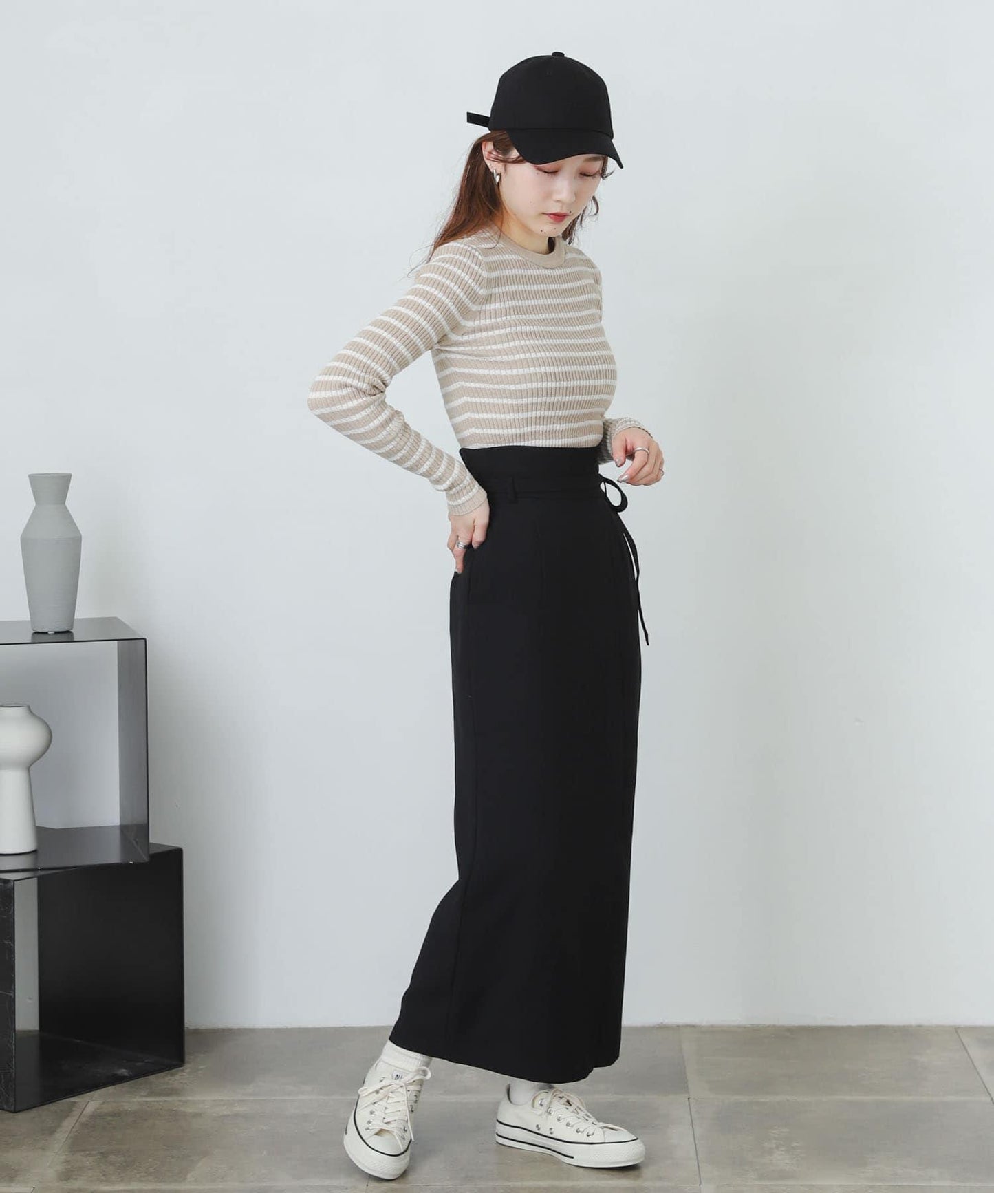 提供XS・TALL尺碼 高腰斜襟半身裙