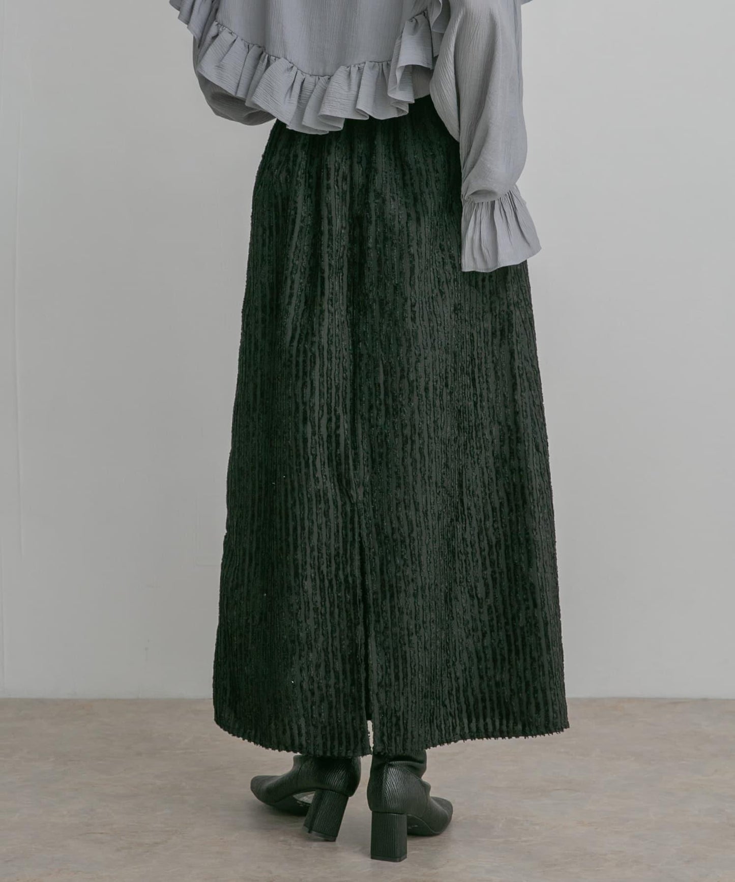 條紋提花喇叭裙