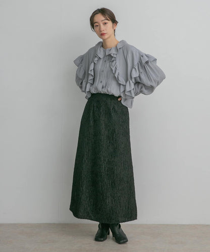 條紋提花喇叭裙