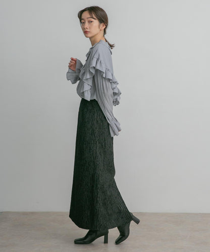 條紋提花喇叭裙