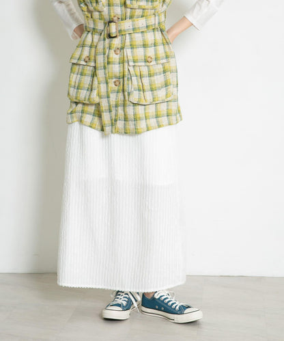 條紋提花喇叭裙