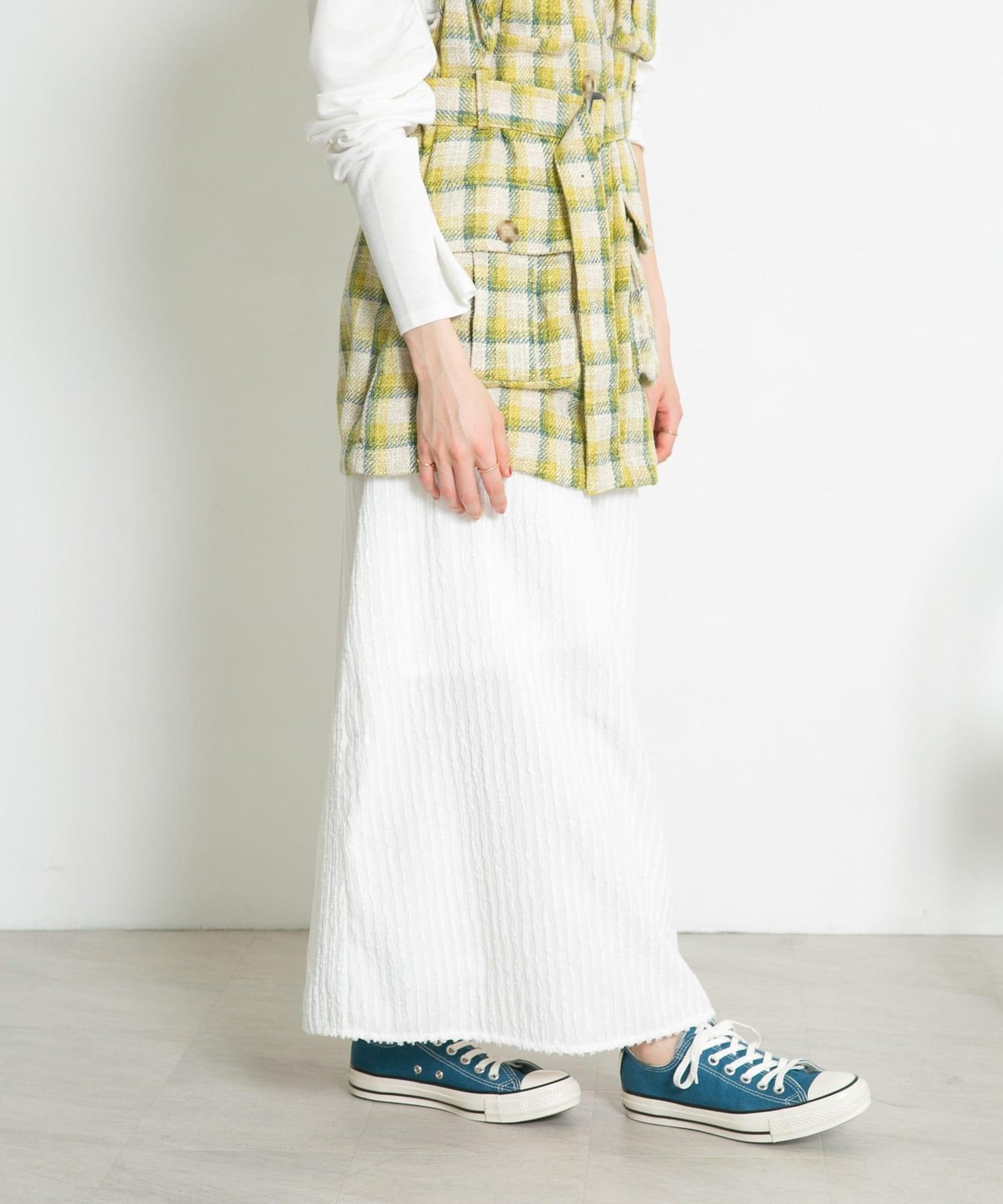 條紋提花喇叭裙