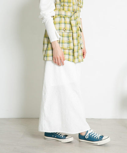 條紋提花喇叭裙