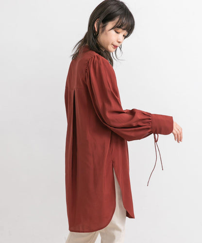 立領寬鬆袖襯衫