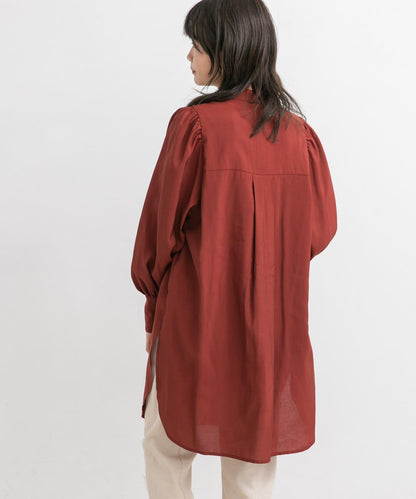 立領寬鬆袖襯衫