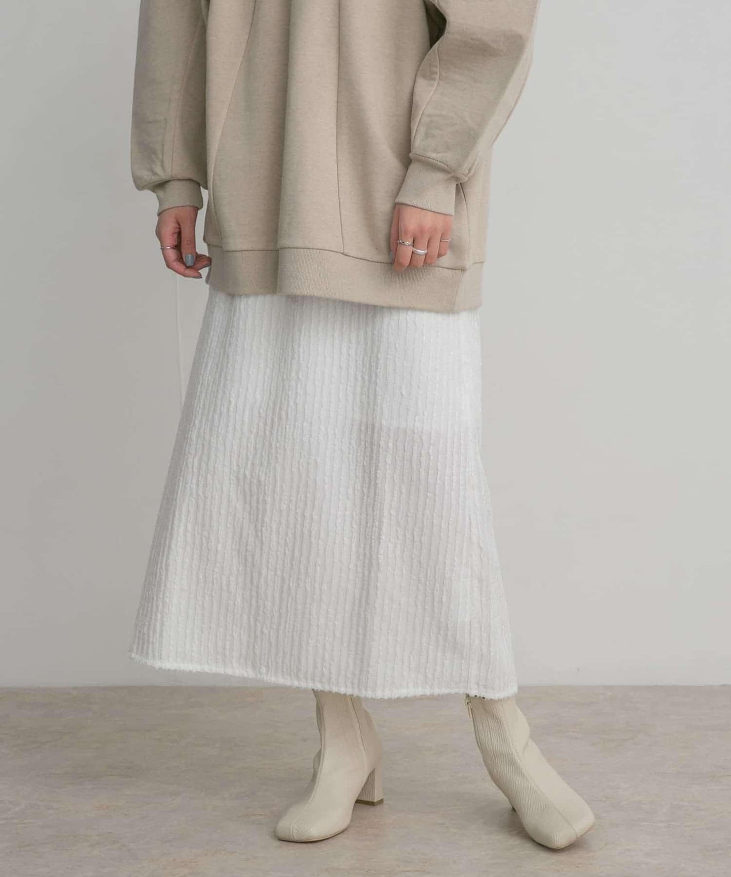 條紋提花喇叭裙