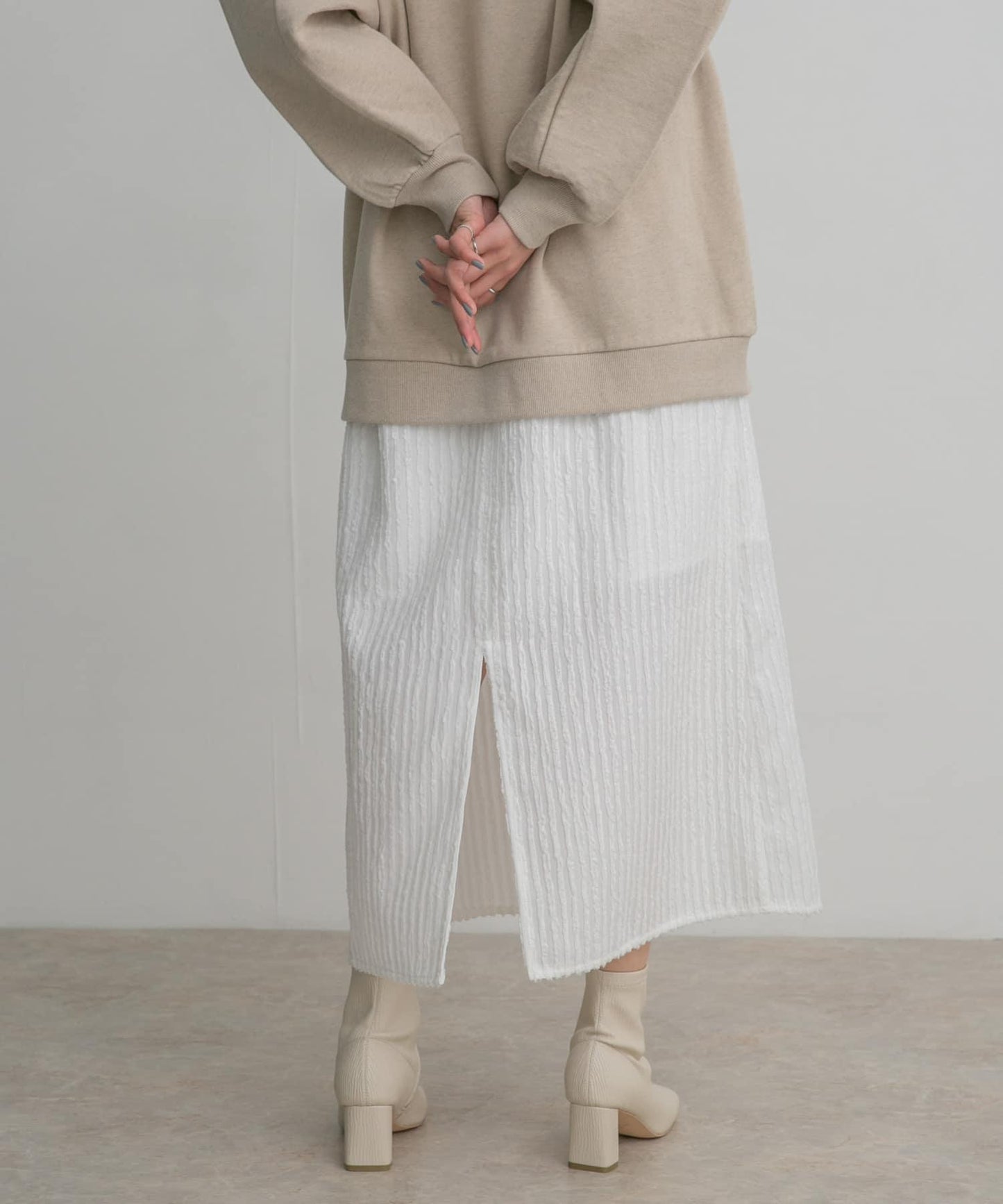 條紋提花喇叭裙