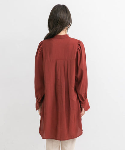 立領寬鬆袖襯衫