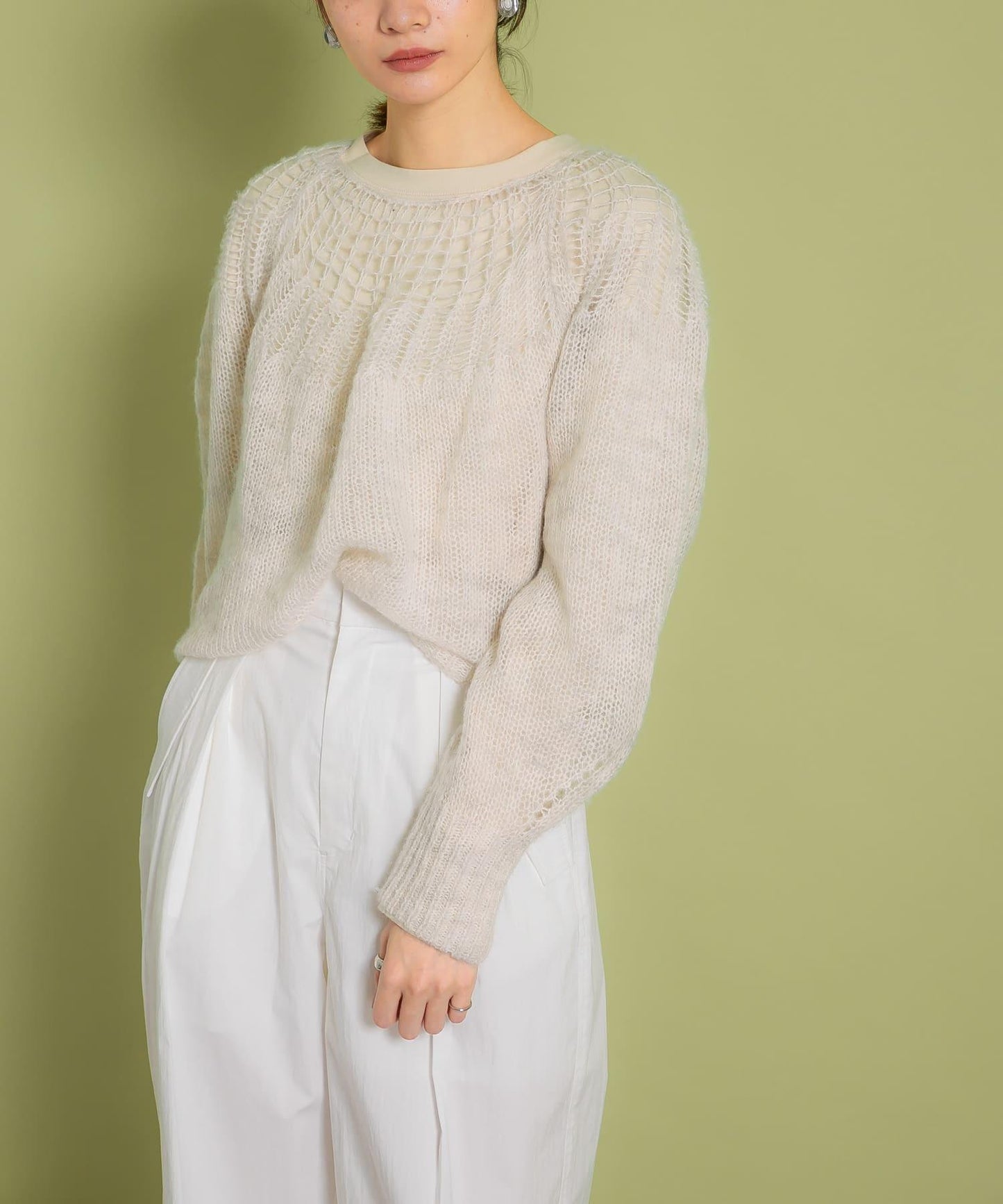 網紗拼接針織衫