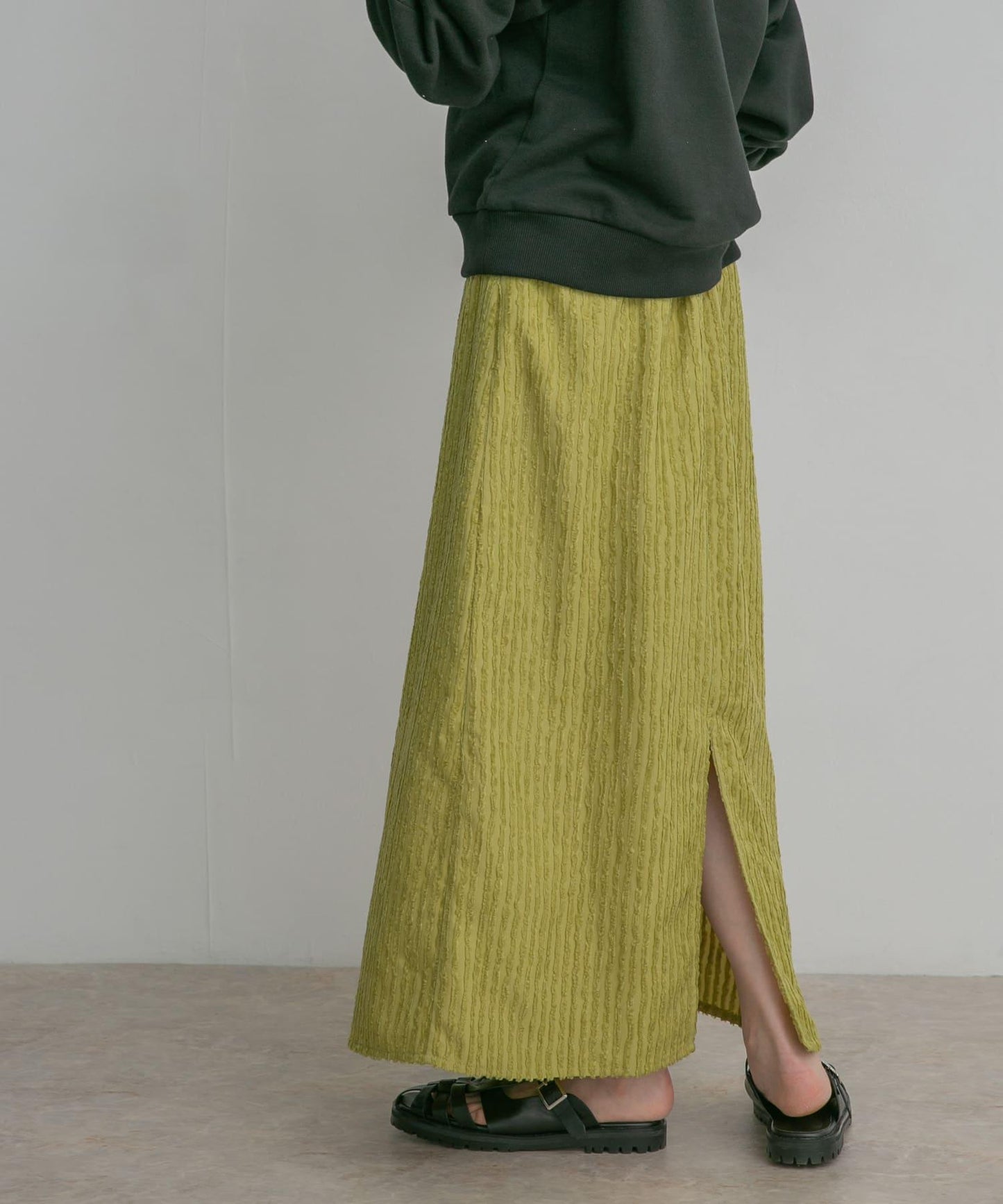 條紋提花喇叭裙