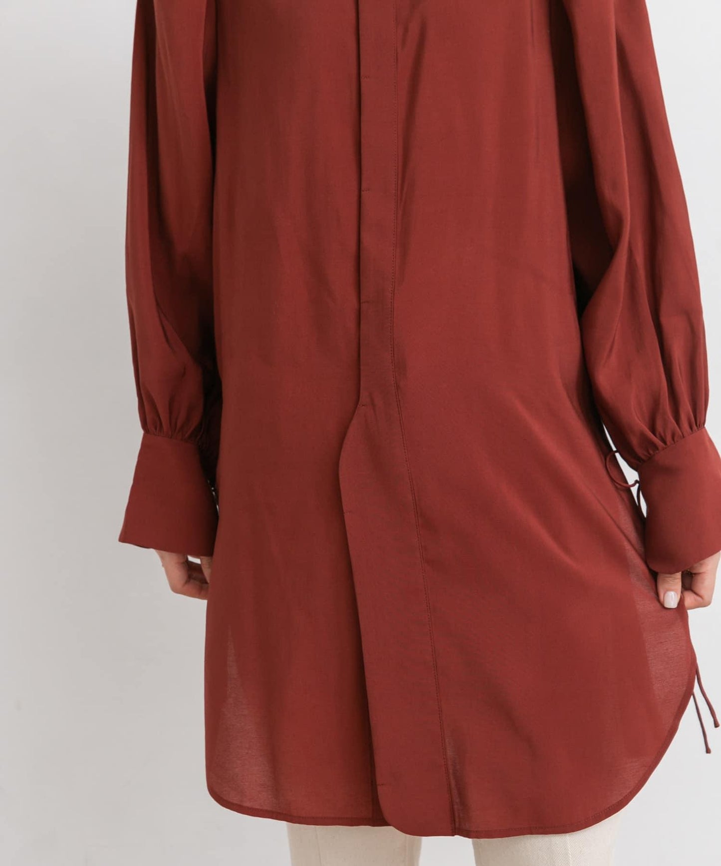 立領寬鬆袖襯衫