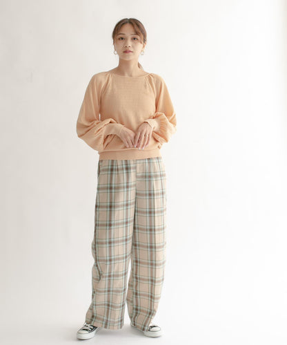 後背開口蓬鬆袖針織衫