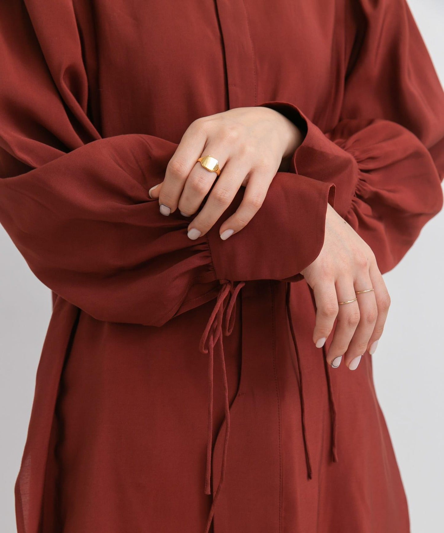 立領寬鬆袖襯衫