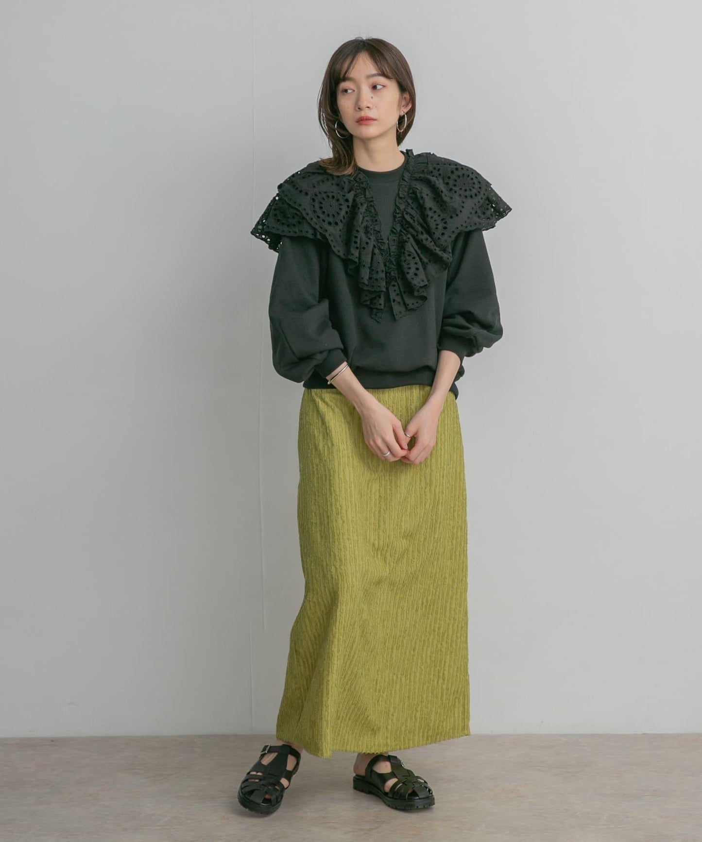 條紋提花喇叭裙