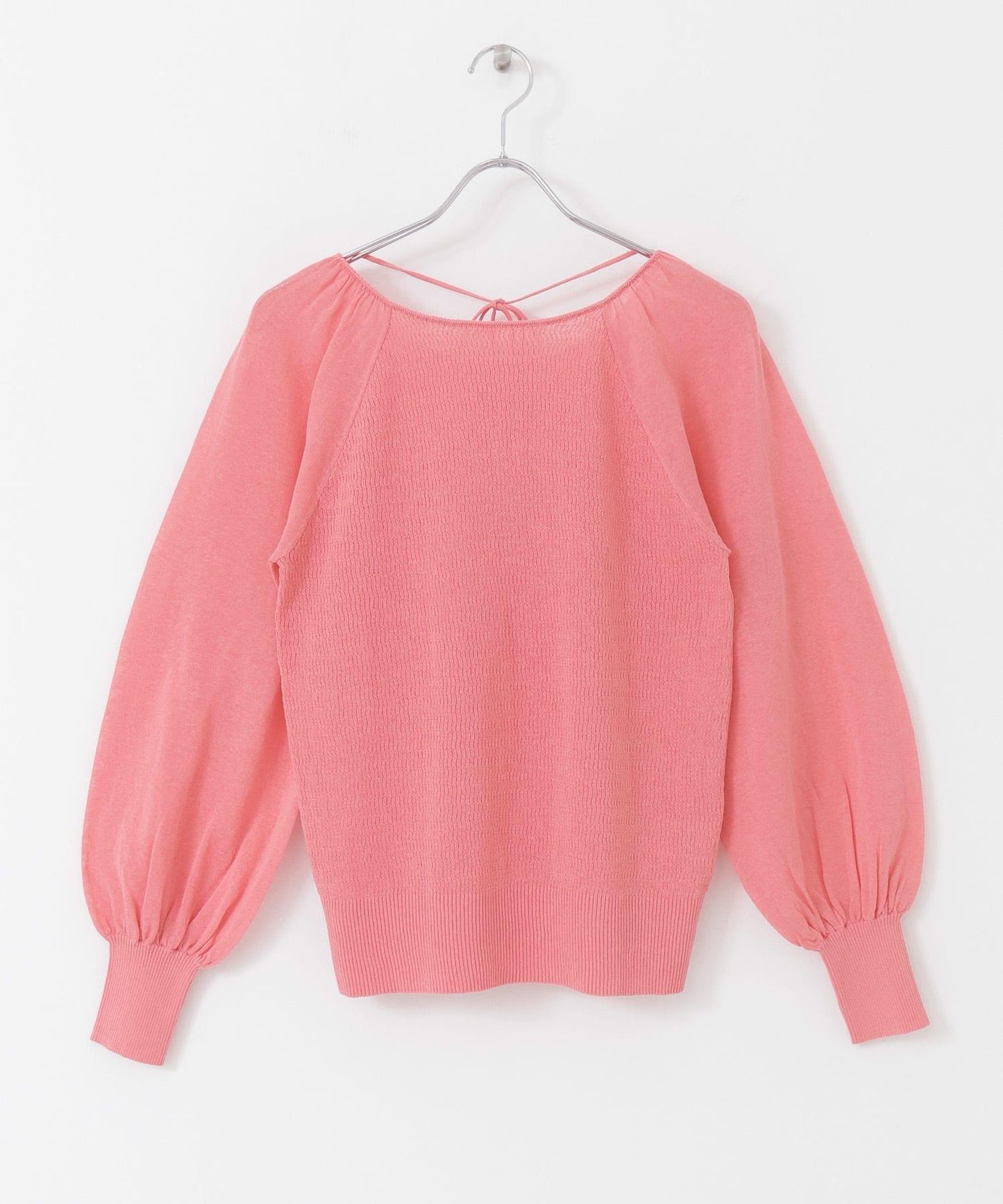 後背開口蓬鬆袖針織衫