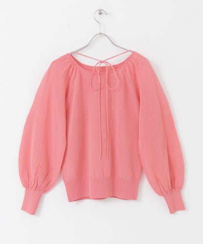 後背開口蓬鬆袖針織衫