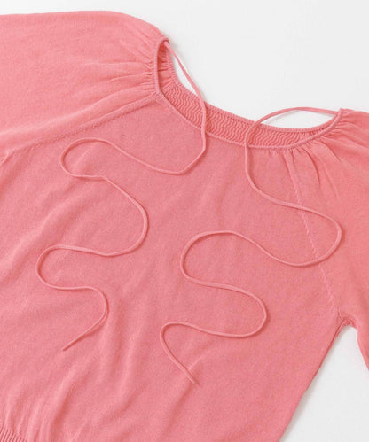 後背開口蓬鬆袖針織衫