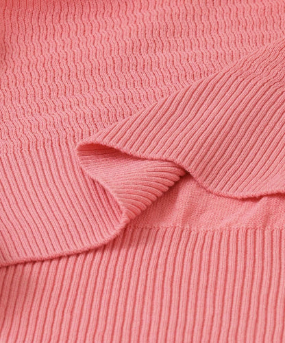 後背開口蓬鬆袖針織衫