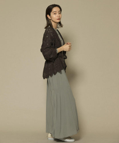 鏤空圓形花邊針織開衫