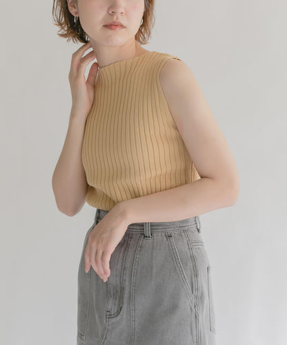 船領羅紋針織背心