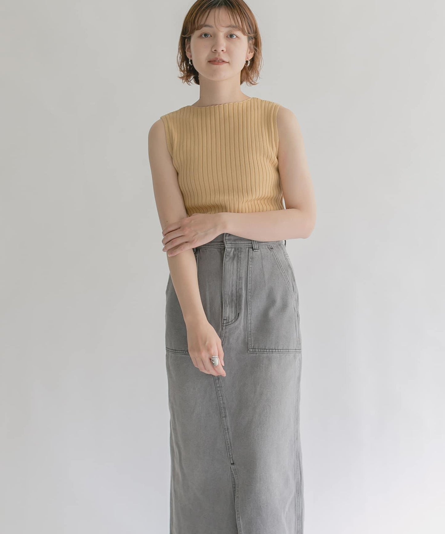 船領羅紋針織背心