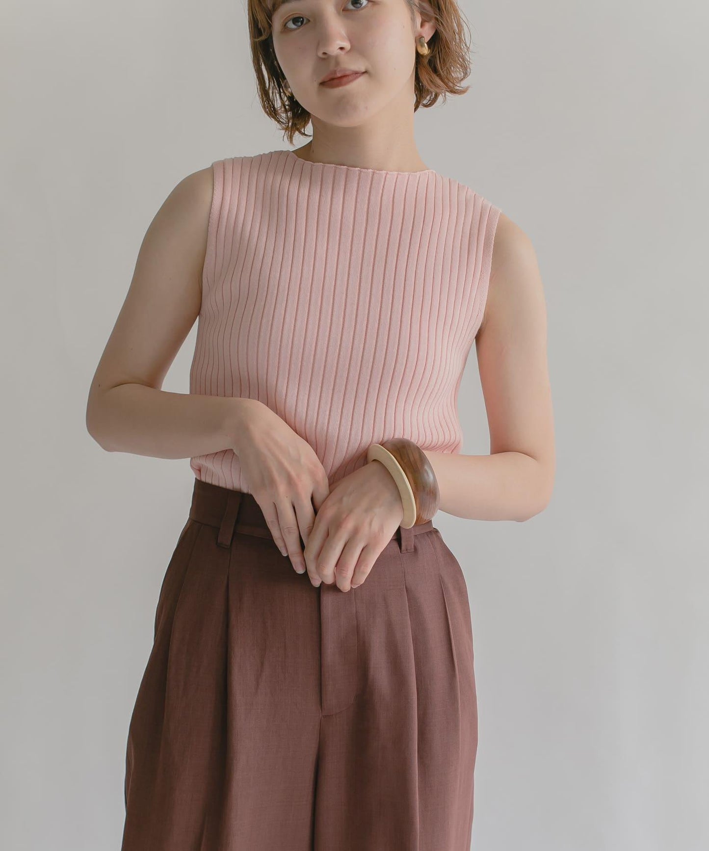 船領羅紋針織背心