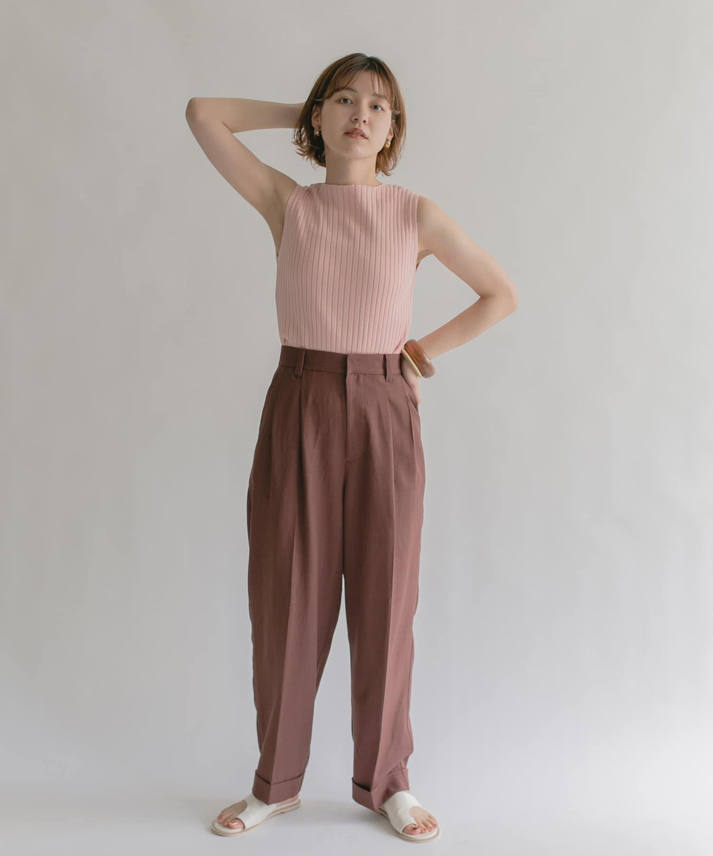 船領羅紋針織背心