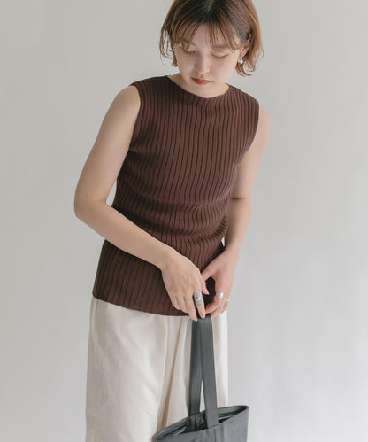 船領羅紋針織背心