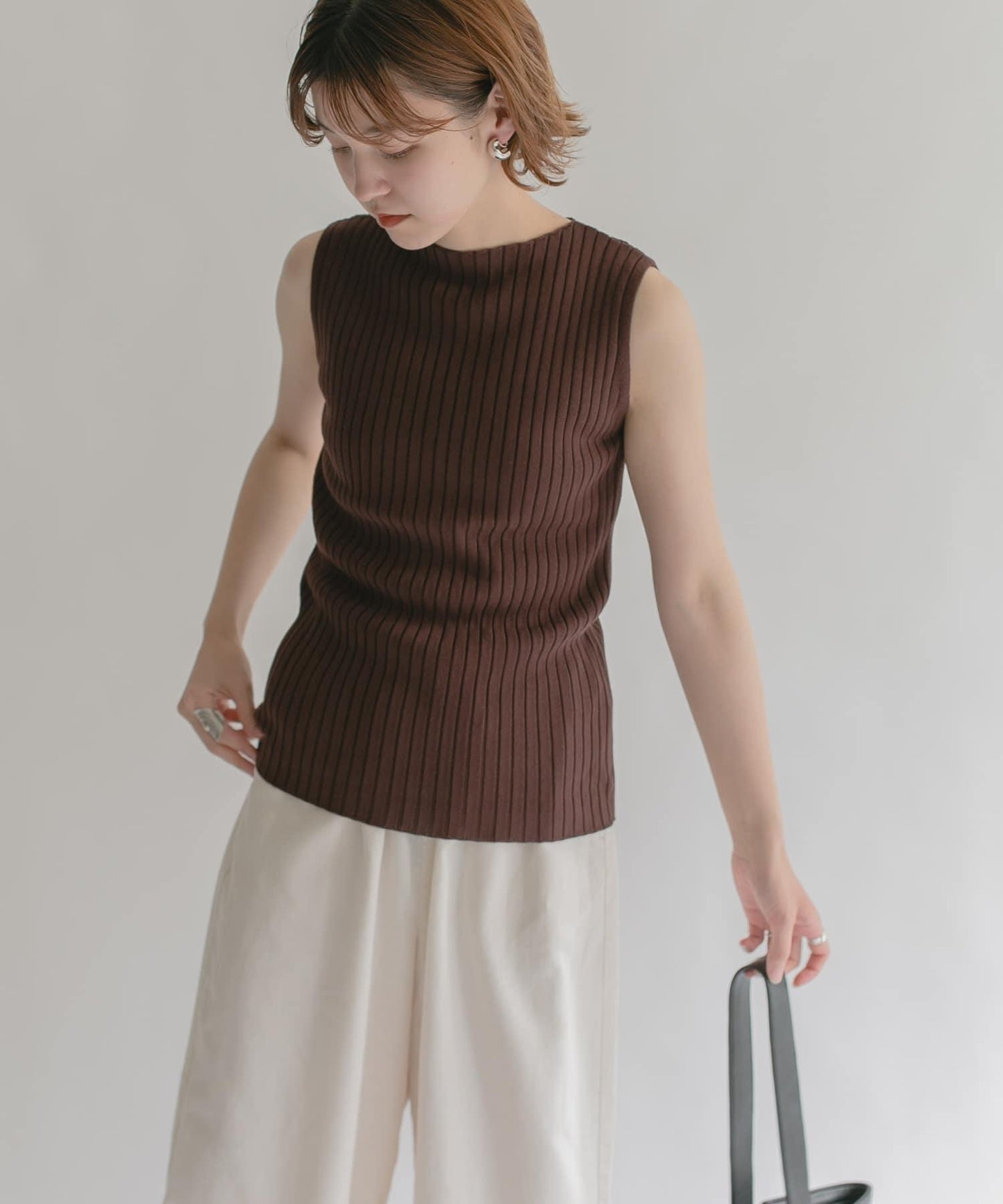 船領羅紋針織背心