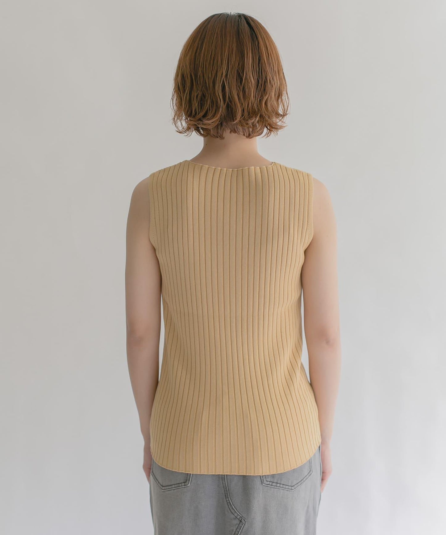 船領羅紋針織背心