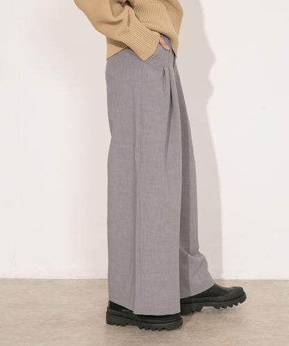 雙褶寬腿褲