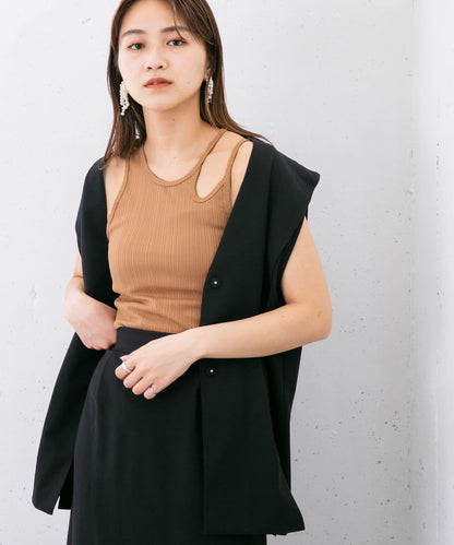 不對稱領口背心