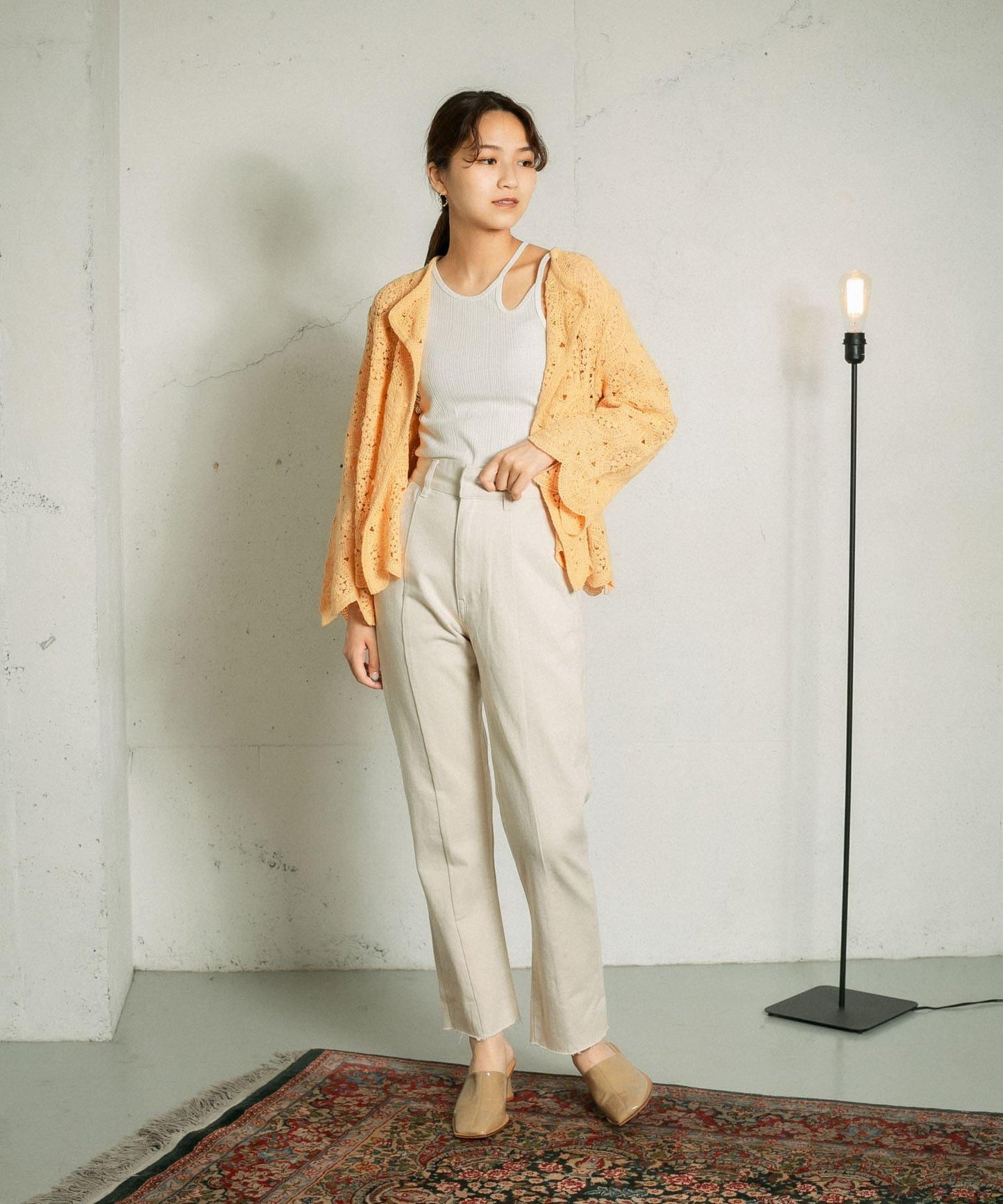 鏤空圓形花邊針織開衫