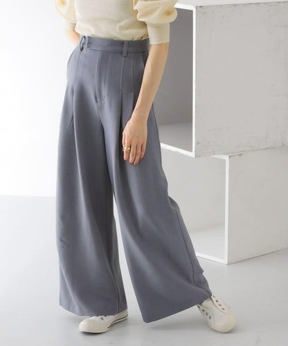雙褶寬腿褲