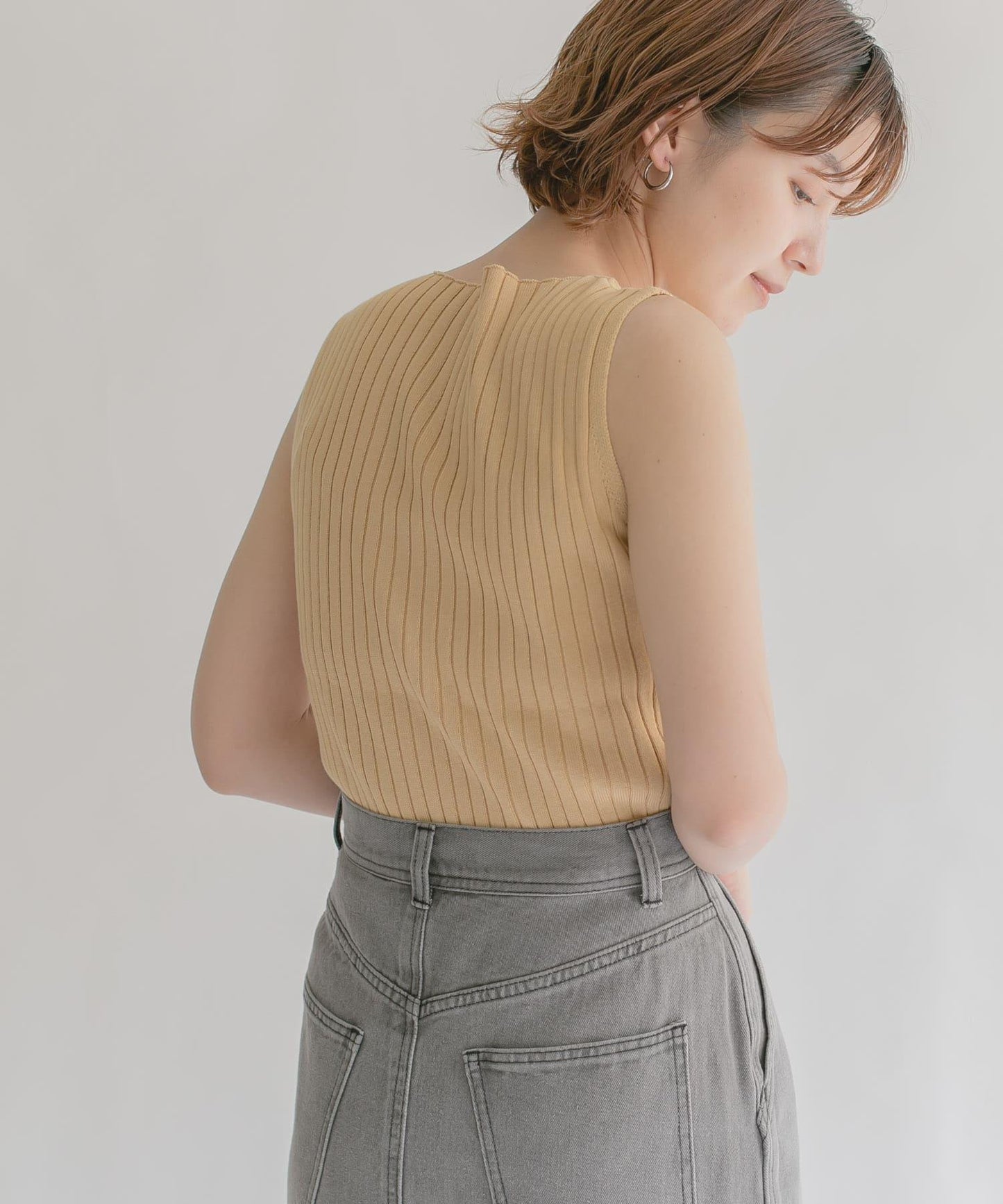 船領羅紋針織背心