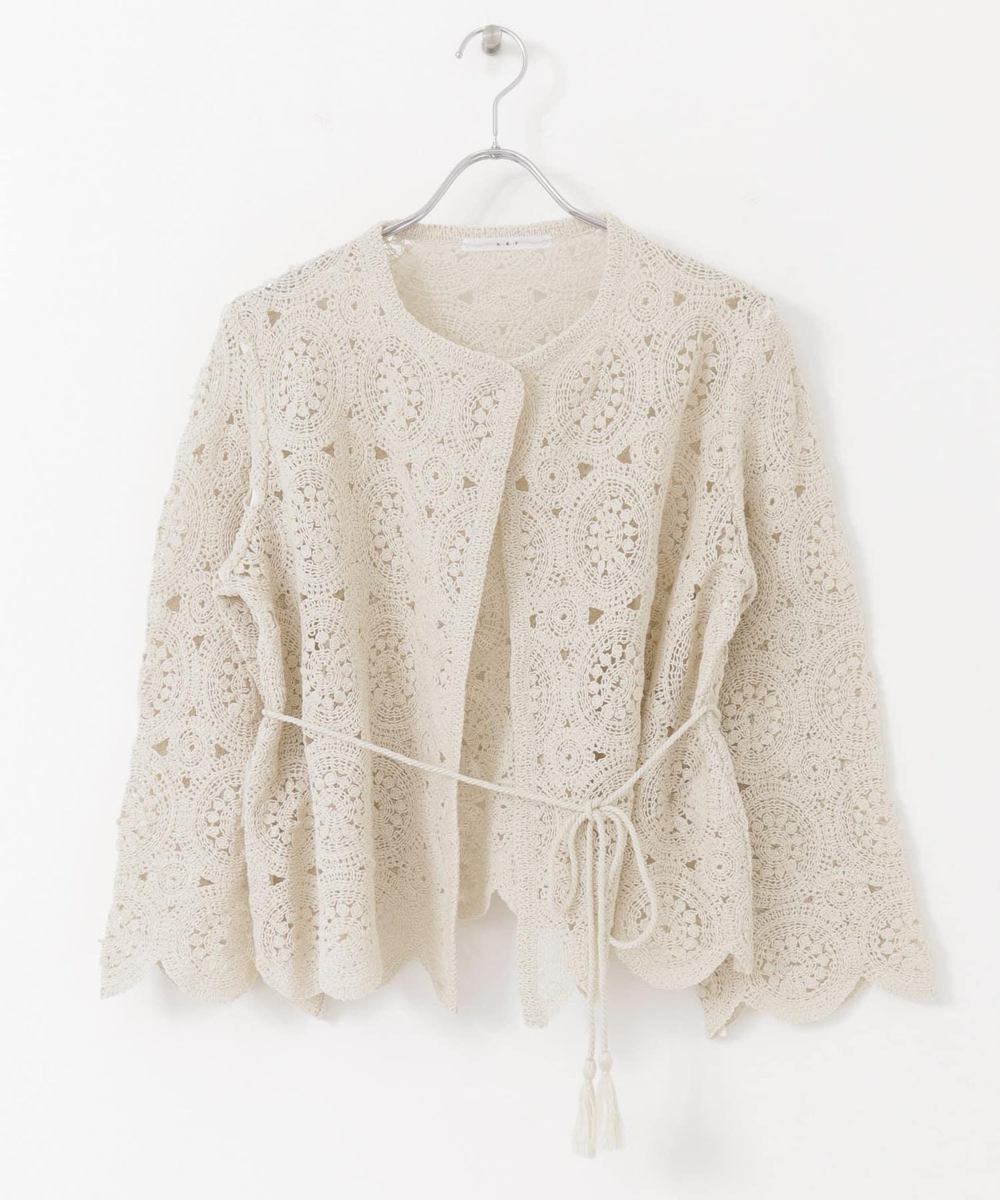 鏤空圓形花邊針織開衫