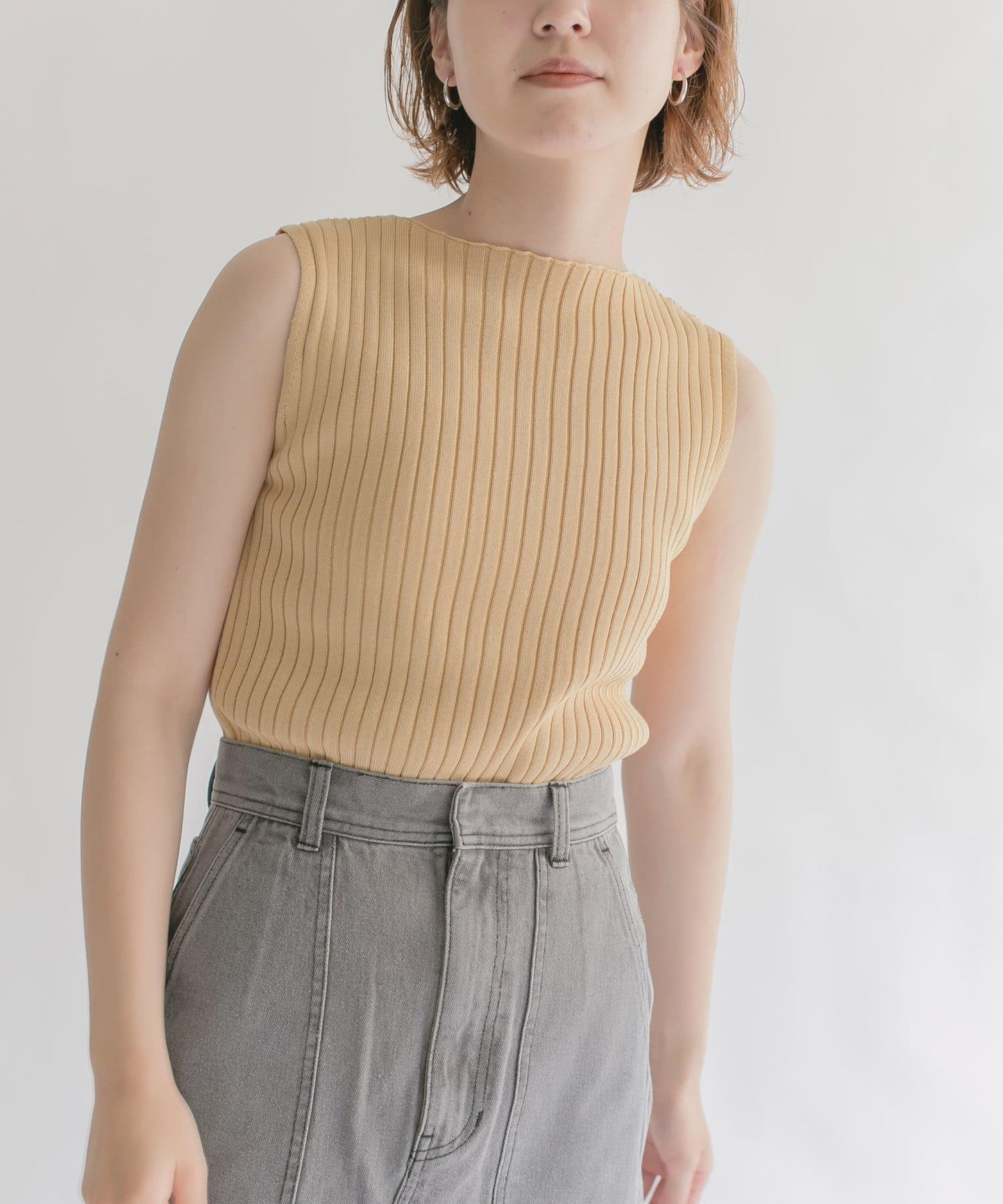 船領羅紋針織背心