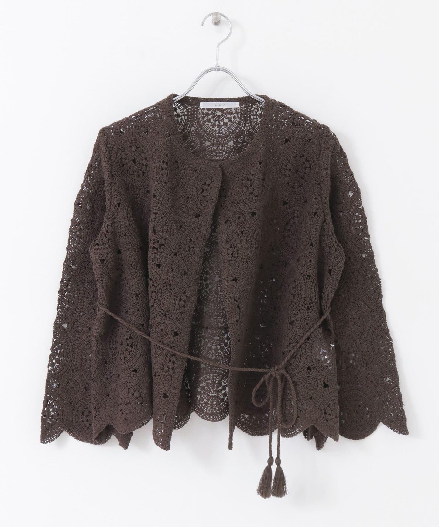 鏤空圓形花邊針織開衫