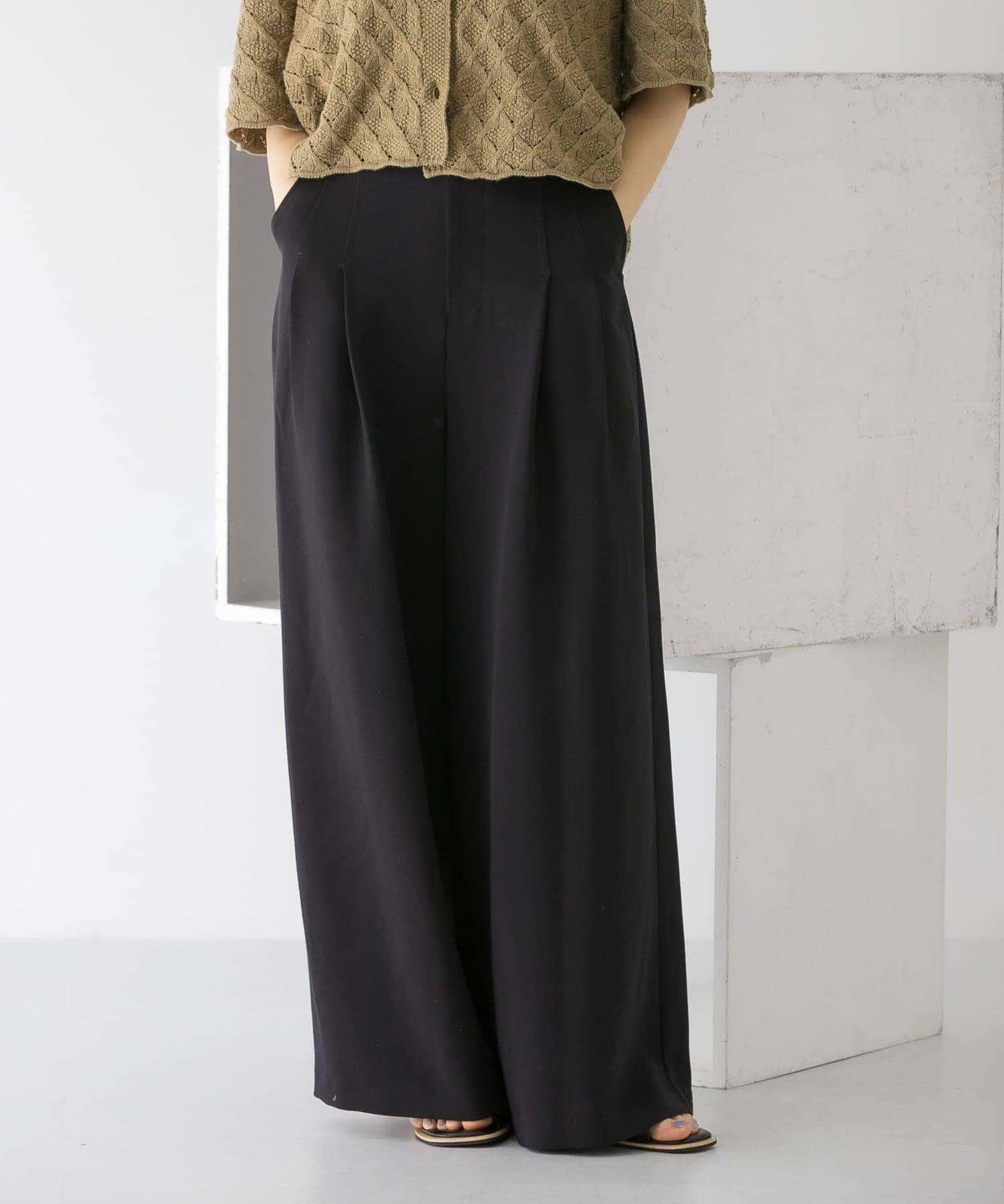 雙褶寬腿褲
