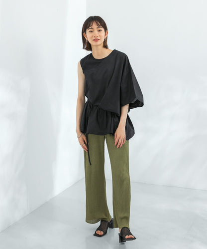 斗篷拼接不對稱襯衫