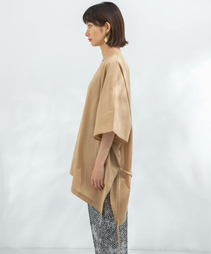 斗篷拼接不對稱襯衫