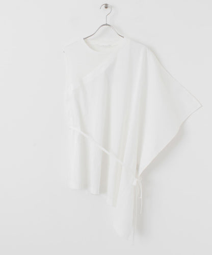 斗篷拼接不對稱襯衫